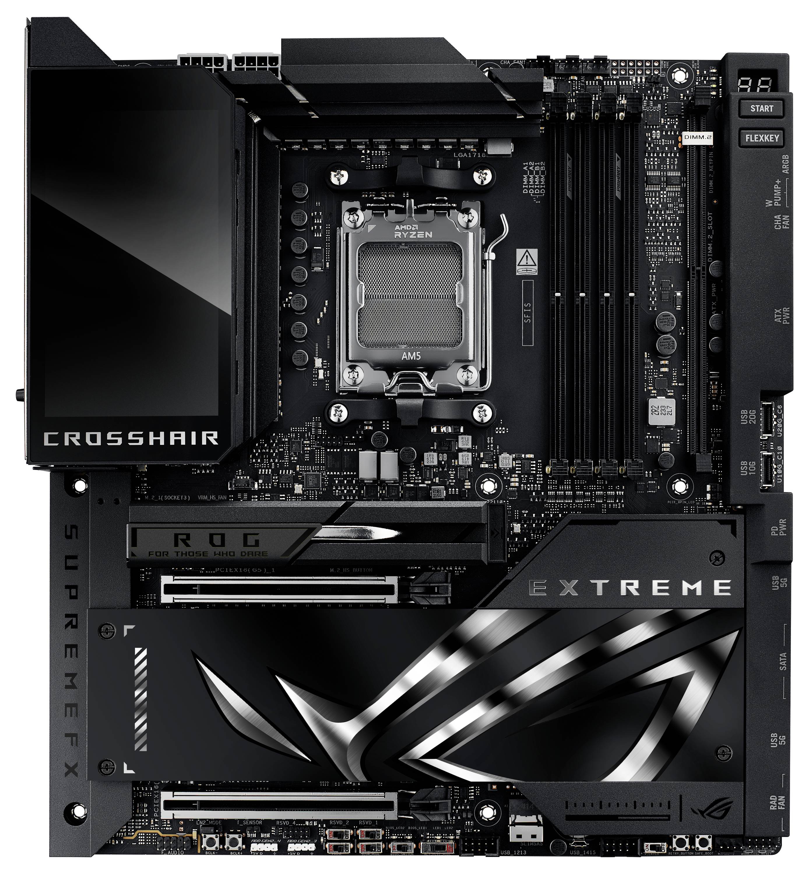 Asus MB ROG CROSSHAIR X870E EXTREME Mainboard Sockel (PC) AMD® AM5 Formfaktor (Details) E-ATX Mainboard-Chipsatz AMD® X870E