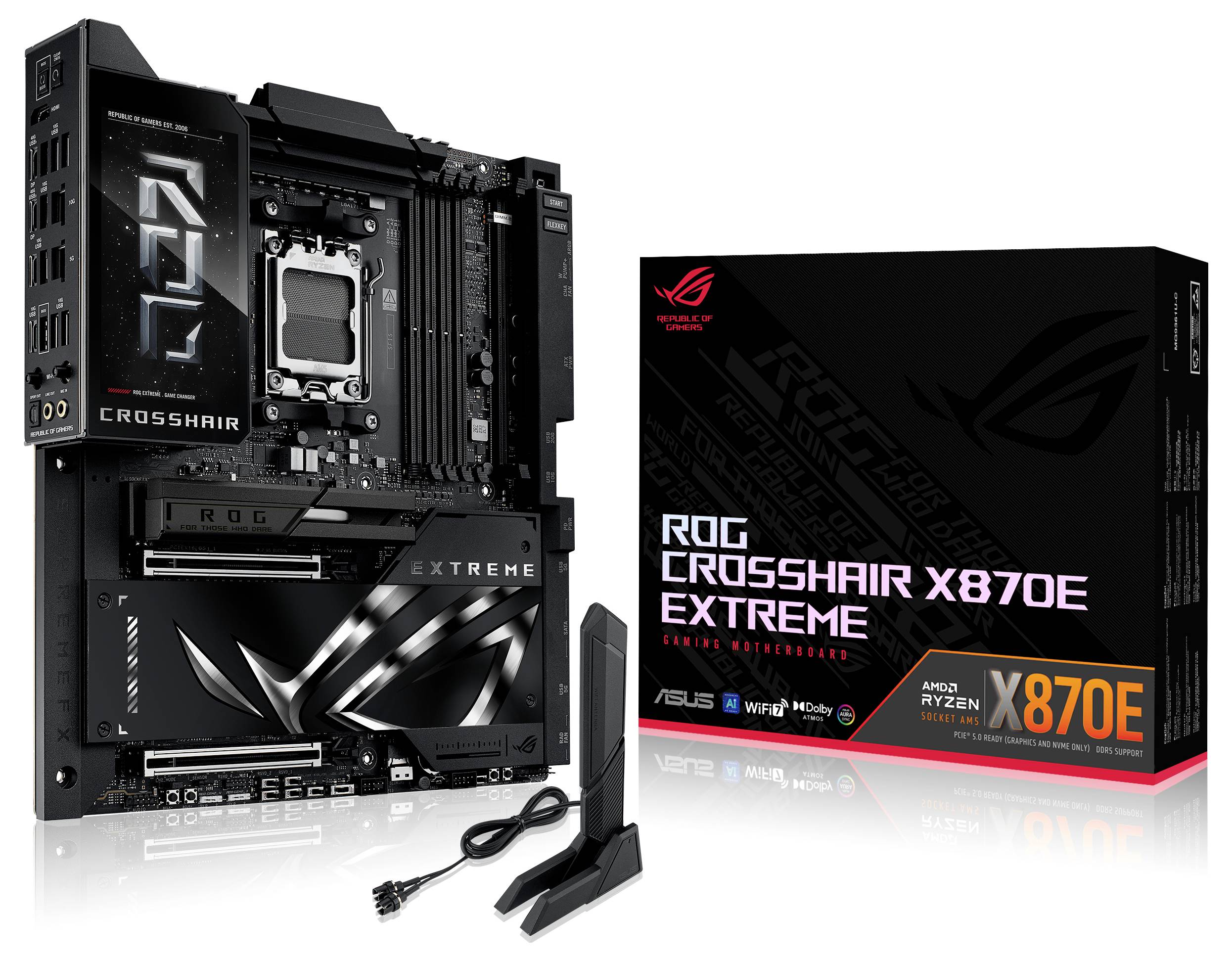 Asus MB ASUS ROG CROSSHAIR X870E EXTREME Mainboard Sockel (PC) AMD® AM5 Formfaktor (Details) E-ATX Mainboard-Chipsatz AMD® X870E