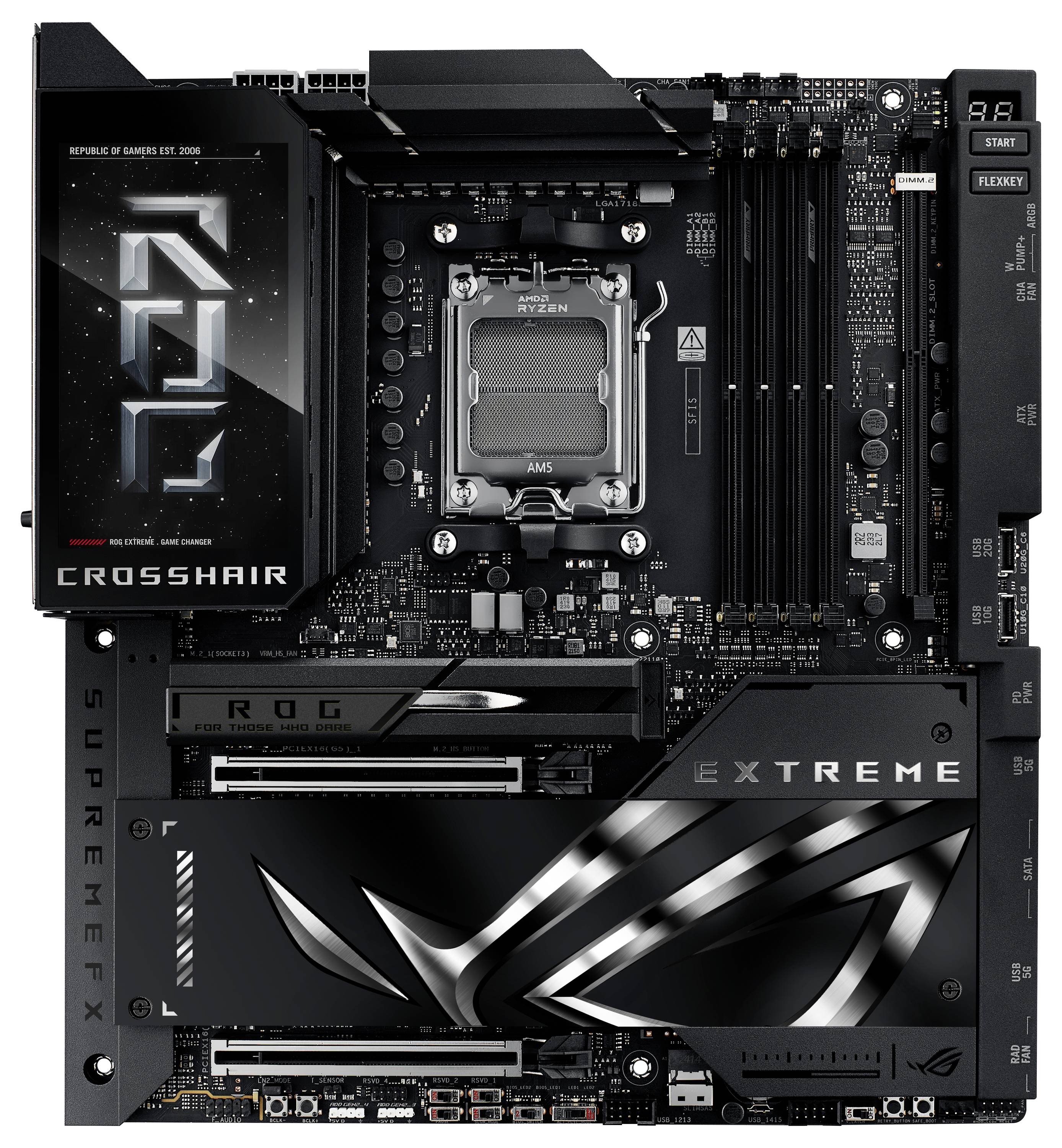 Asus MB ROG CROSSHAIR X870E EXTREME Mainboard Sockel (PC) AMD® AM5 Formfaktor (Details) E-ATX Mainboard-Chipsatz AMD® X870E
