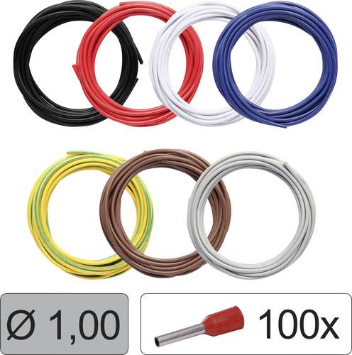 Quadrios 25CW115 Wire LiFY 1.0mm² Black Red White Blue Yell-Grn Br...