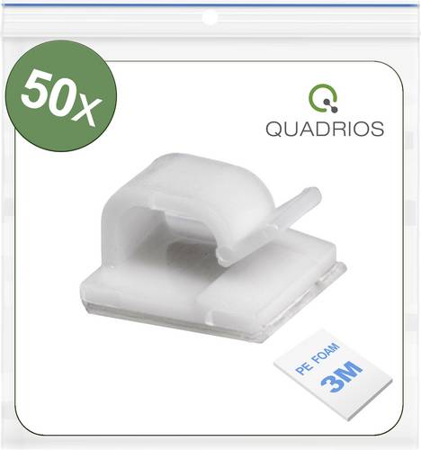 Quadrios 25CA477 Kabelclip selbstklebend 25CA477 Bündel-Ø-Bereich 1 bis 7 mm Weiß 50 St.