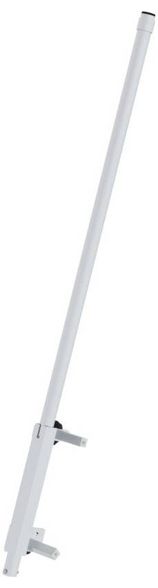 Eine lange, schmale weiße Antenne mit einer Montagehalterung an der Basis. Sie ist zur Installation an Oberflächen vorgesehen.