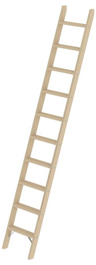 MUNK Günzburger Steigtechnik 033710 Holz Stufen-Anlegeleiter