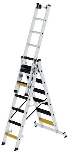 MUNK Günzburger Steigtechnik 033319 Aluminium Stufen-Mehrzweckleiter