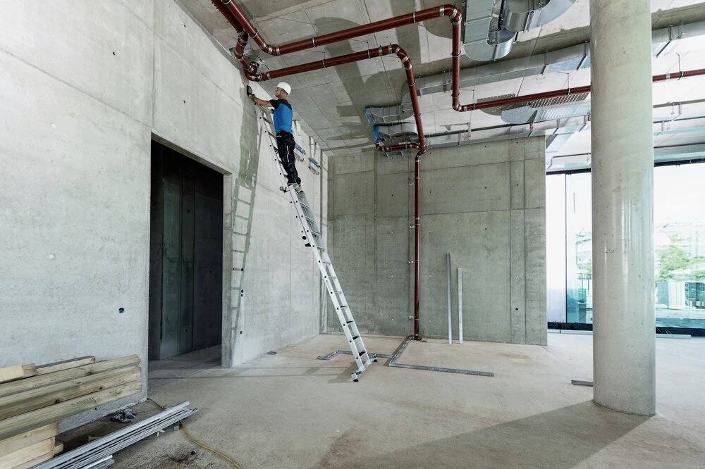 MUNK Günzburger Steigtechnik 040660 Aluminium Stufen-Schiebeleiter