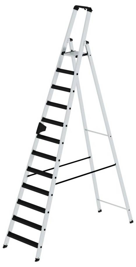 MUNK Günzburger Steigtechnik 042114 Aluminium Stufen-Stehleiter
