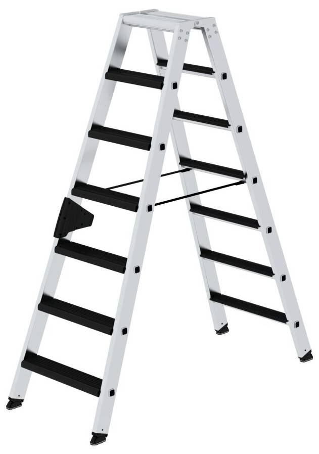 MUNK Günzburger Steigtechnik 042214 Aluminium Stufen-Stehleiter