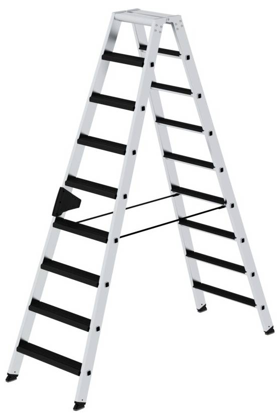 MUNK Günzburger Steigtechnik 042218 Aluminium Stufen-Stehleiter