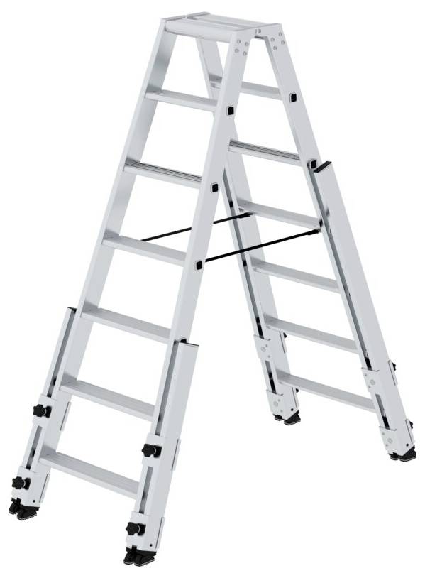 MUNK Günzburger Steigtechnik 042714 Aluminium Stufen-Stehleiter