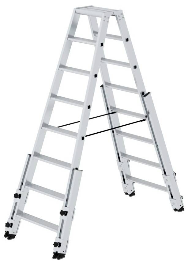 MUNK Günzburger Steigtechnik 042716 Aluminium Stufen-Stehleiter