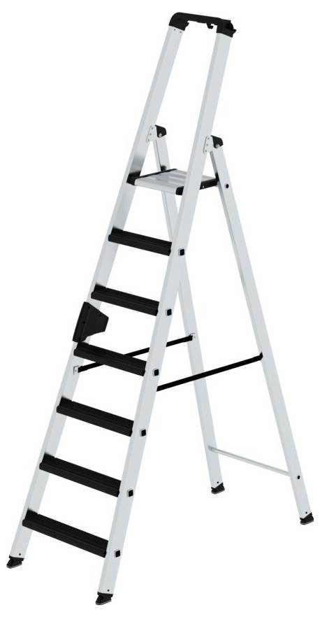 MUNK Günzburger Steigtechnik 042107 Aluminium Stufen-Stehleiter