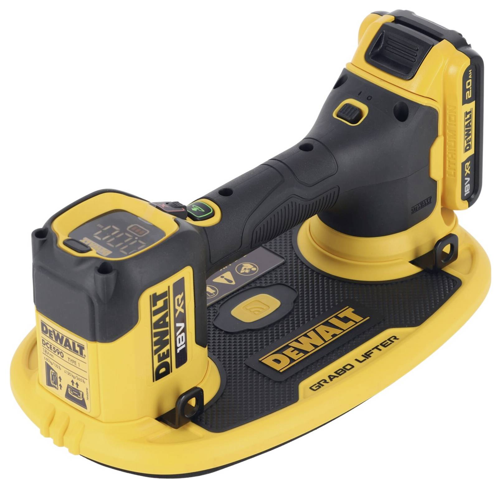 DEWALT DCE590D1T-QW 18V XR Vakuum-Heber Set Tragkraft (max.) 120kg