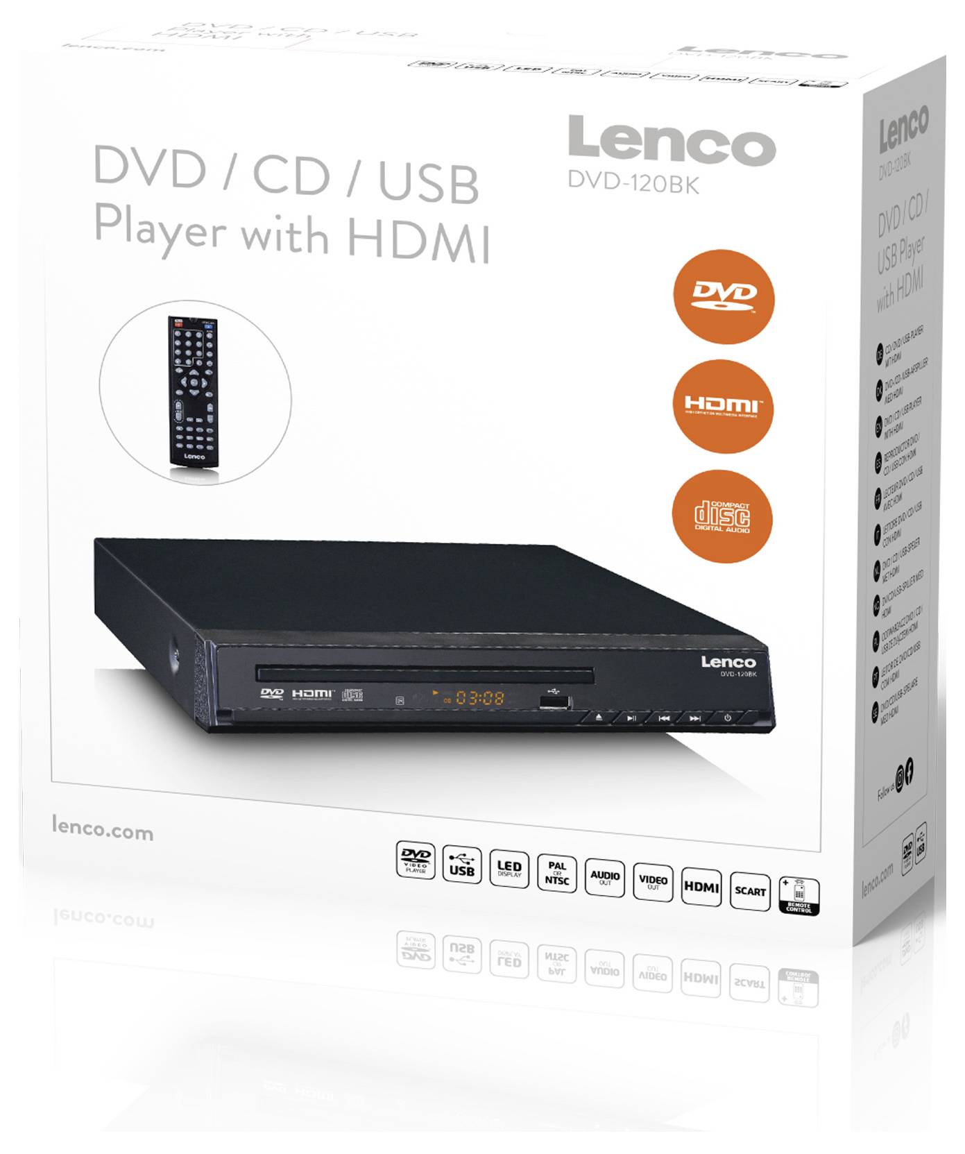 Lenco DVD-120BK Tragbarer DVD-Player