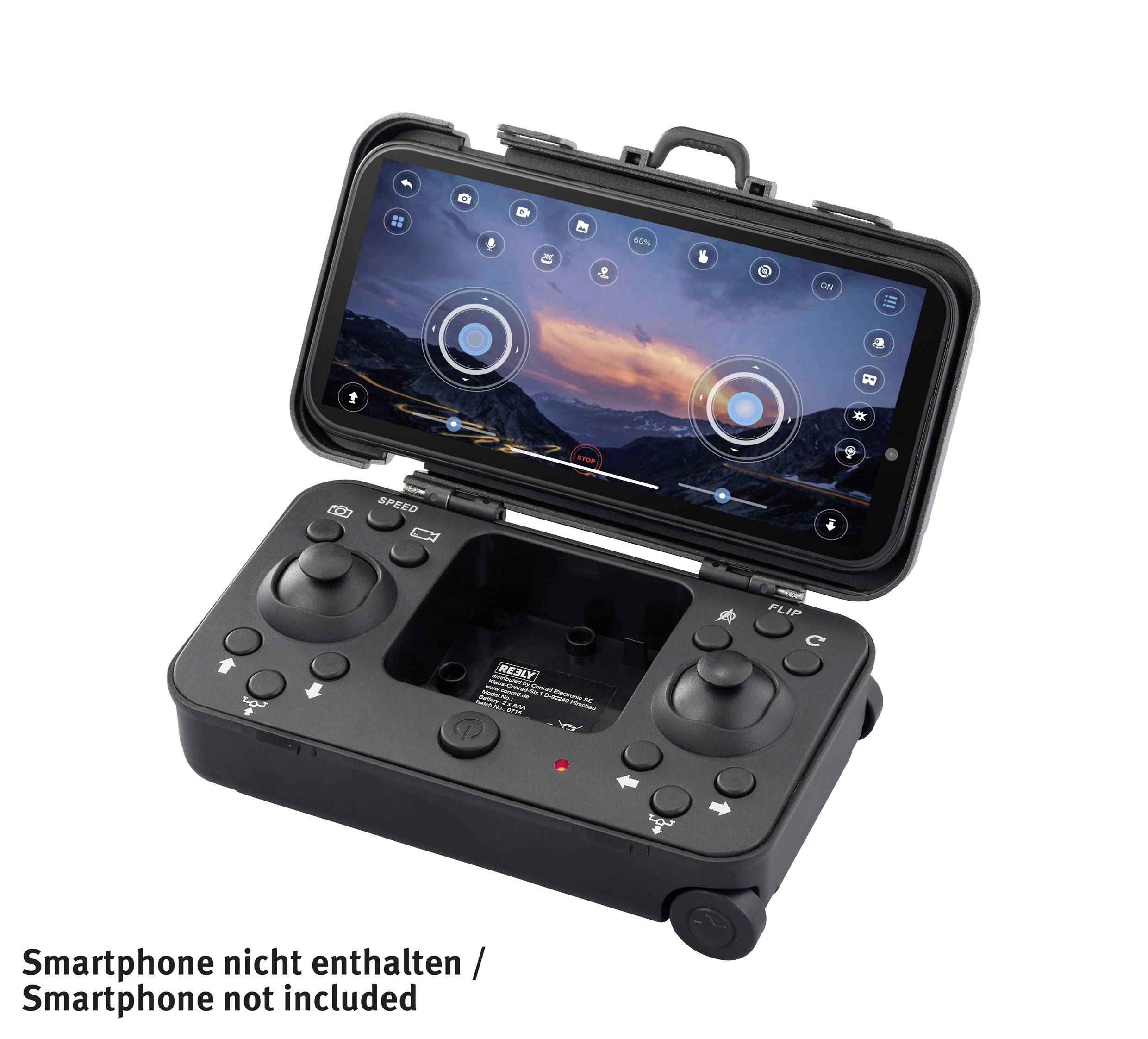 Reely Suitcase mini drone Quadrocopter RtF Einsteiger, Kameraflug Silber-Schwarz