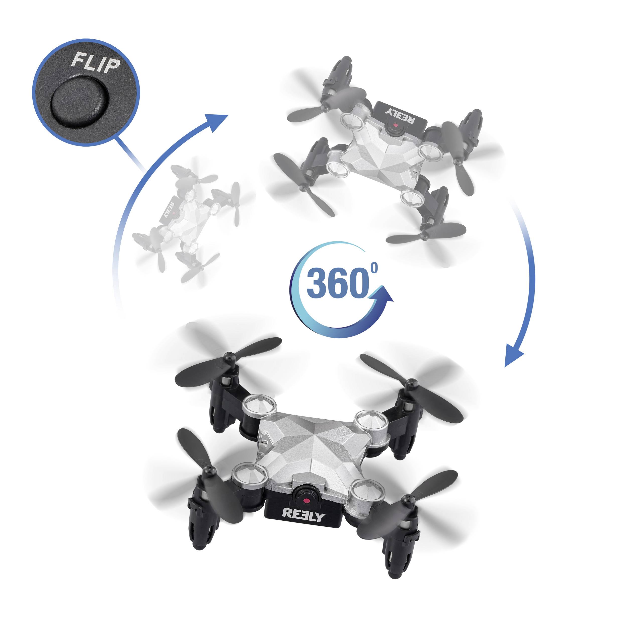 Reely Suitcase mini drone Quadrocopter RtF Einsteiger, Kameraflug Silber-Schwarz