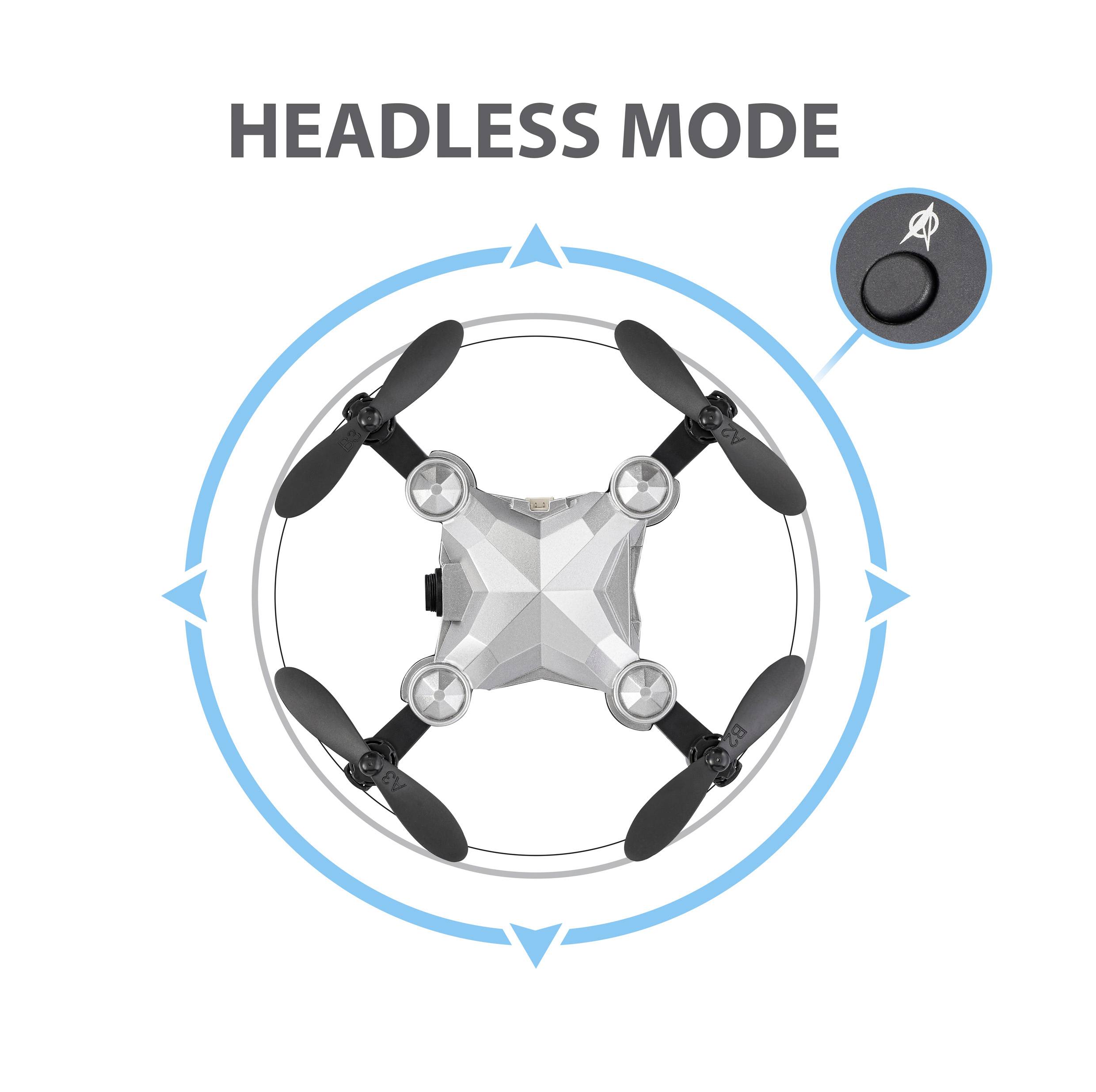 Reely Suitcase mini drone Quadrocopter RtF Einsteiger, Kameraflug Silber-Schwarz