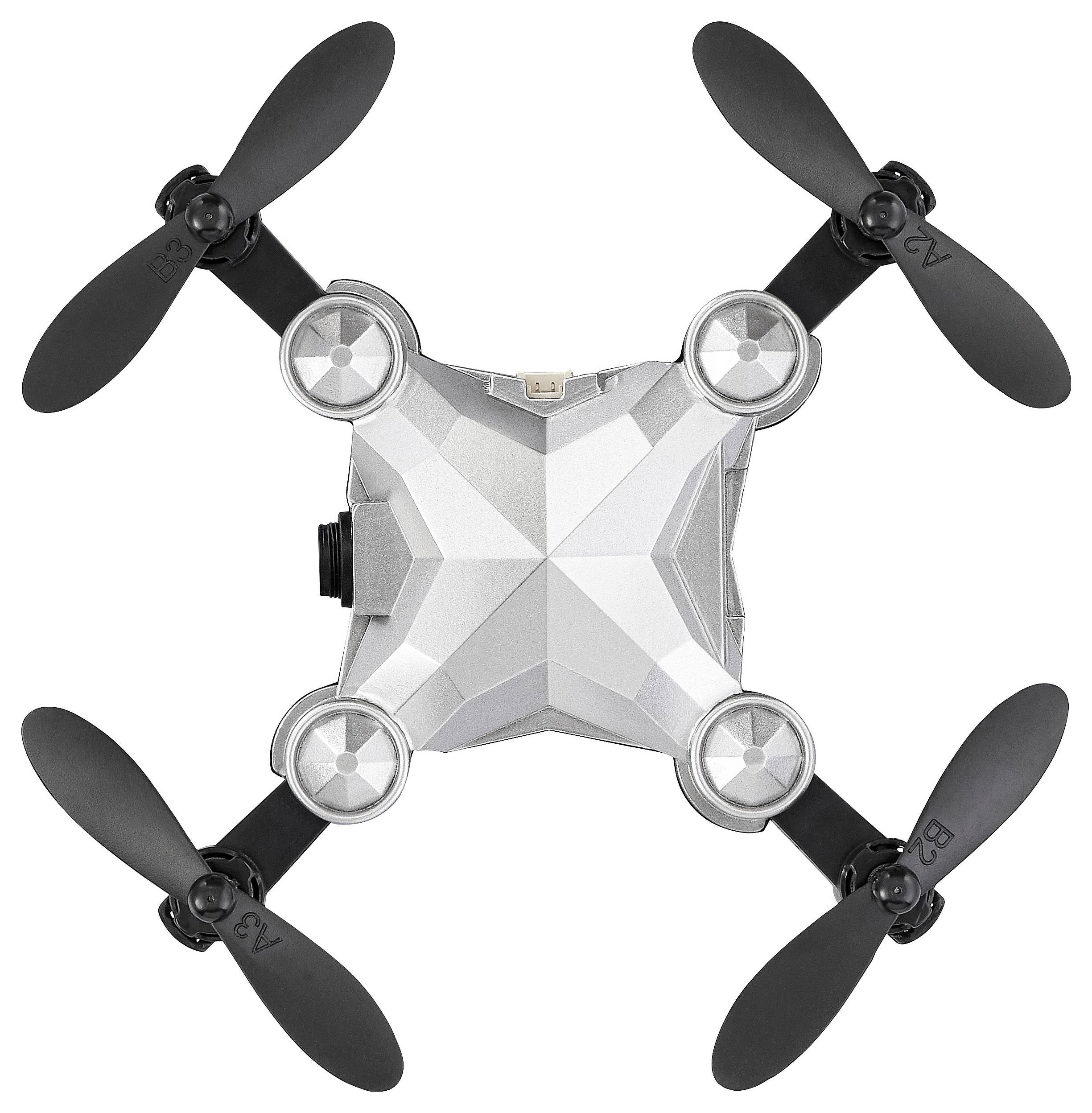 Reely Suitcase mini drone Quadrocopter RtF Einsteiger, Kameraflug Silber-Schwarz