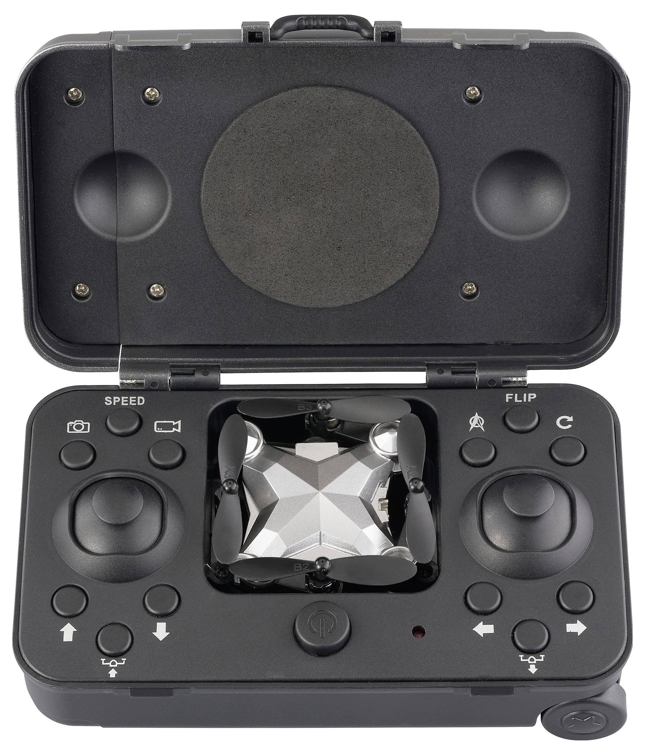 Reely Suitcase mini drone Quadrocopter RtF Einsteiger, Kameraflug Silber-Schwarz