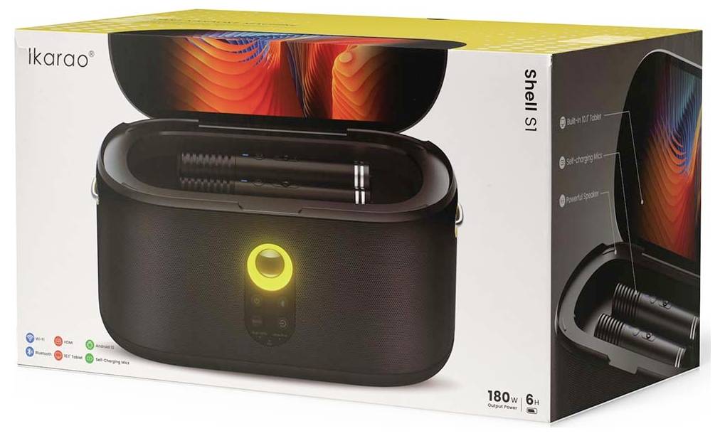Ikarao Shell S1 Karaoke-Anlage Touchscreen, Inkl. Mikrofon