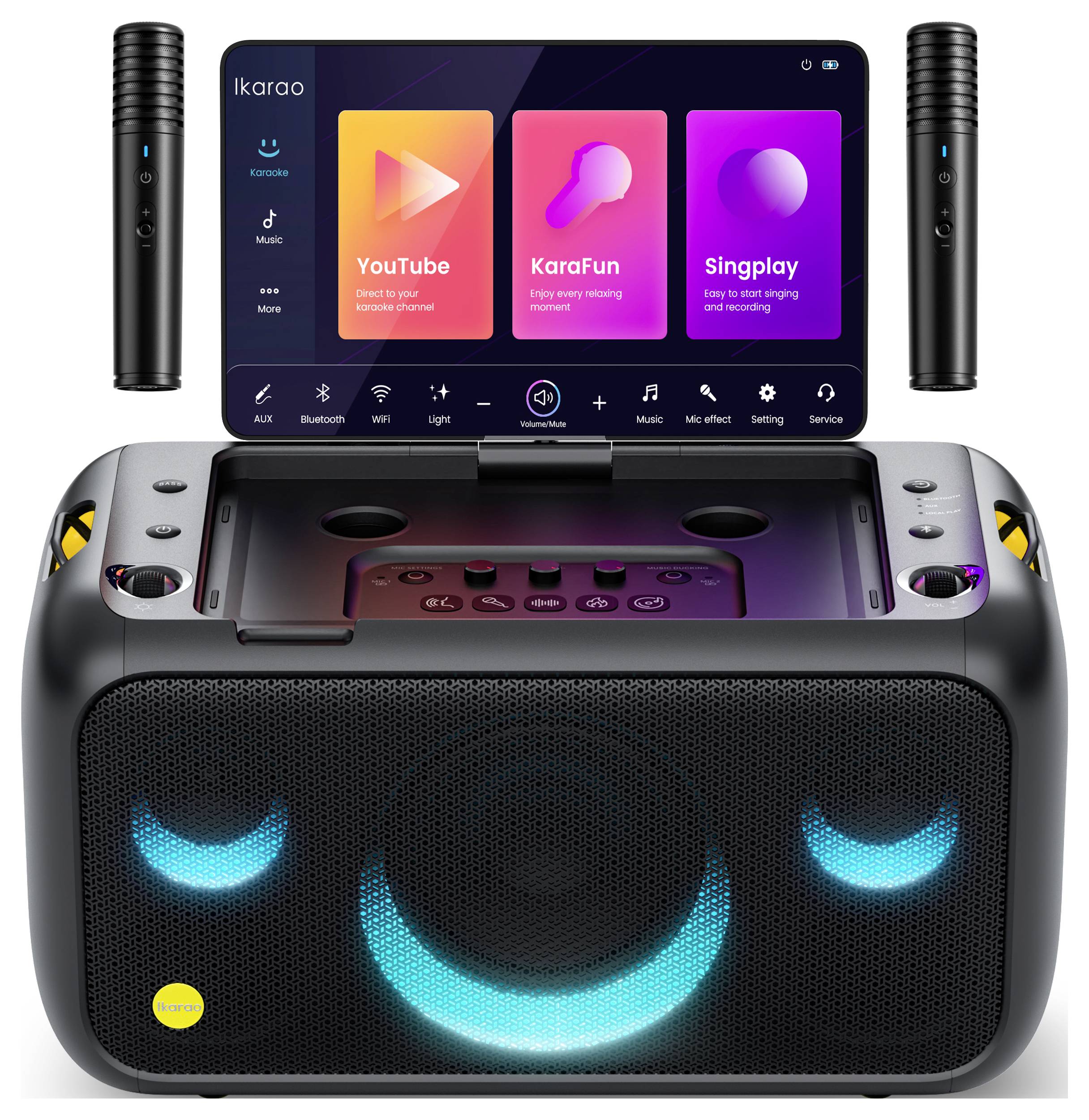 Ikarao Break X1 Karaoke-Anlage Touchscreen, Inkl. Mikrofon