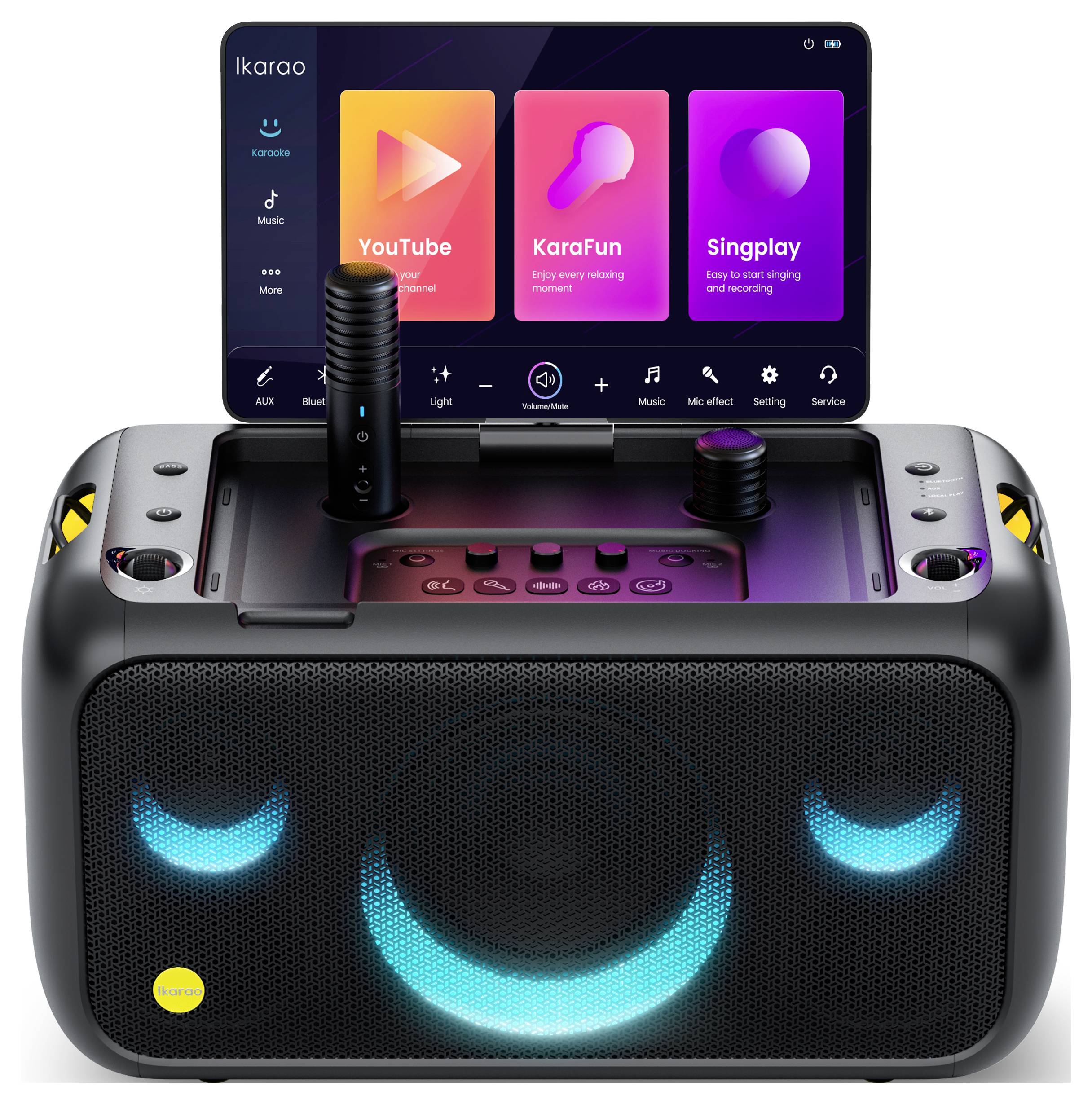 Ikarao Break X1 Karaoke-Anlage Touchscreen, Inkl. Mikrofon