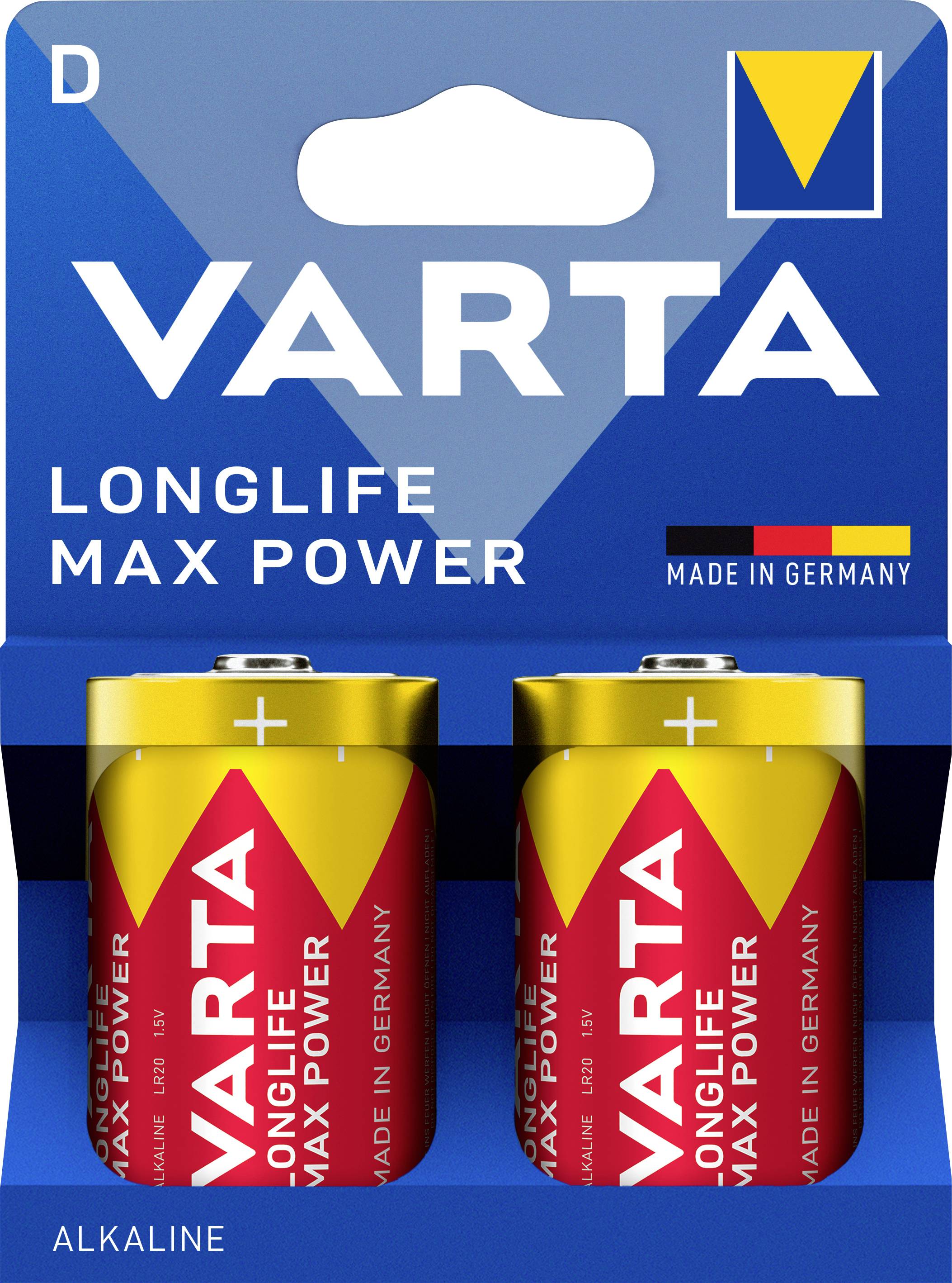 Varta Longlife Max Power D Blister 2 Mono (D)-Batterie Alkali-Mangan 1.5 V 2 St.
