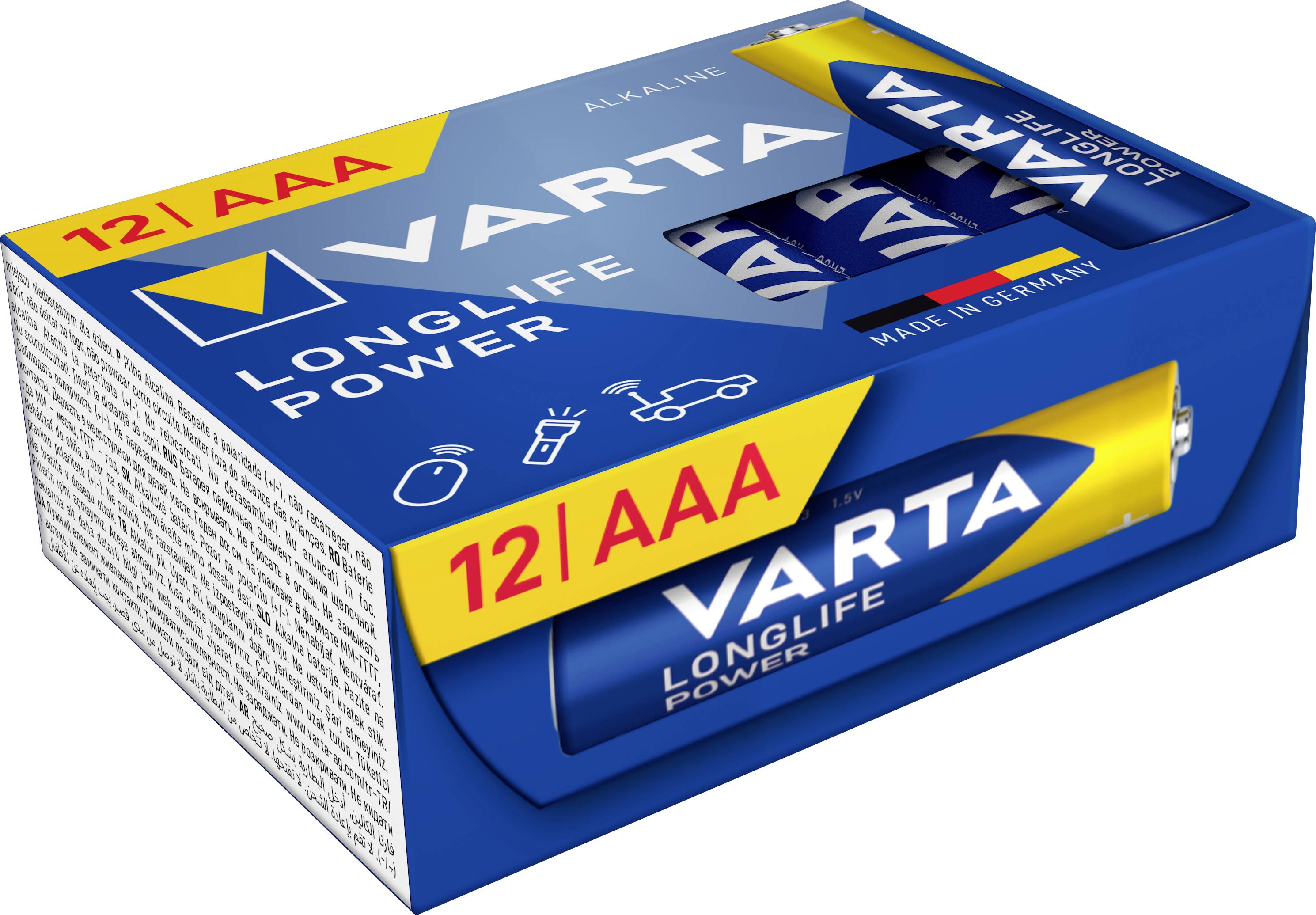 Varta Longlife Power AAA Cube Pack12 Micro (AAA)-Batterie Alkali-Mangan 1.5 V 12 St.