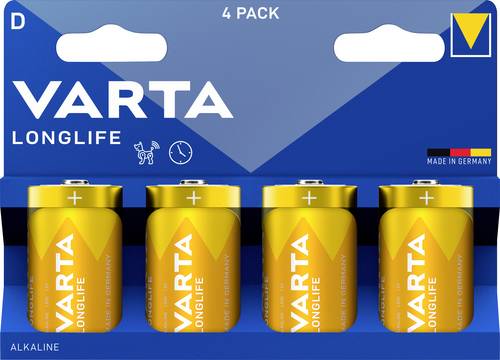 Varta Longlife D Blister 4 Mono (D)-Batterie Alkali-Mangan 1.5 V 4 St.