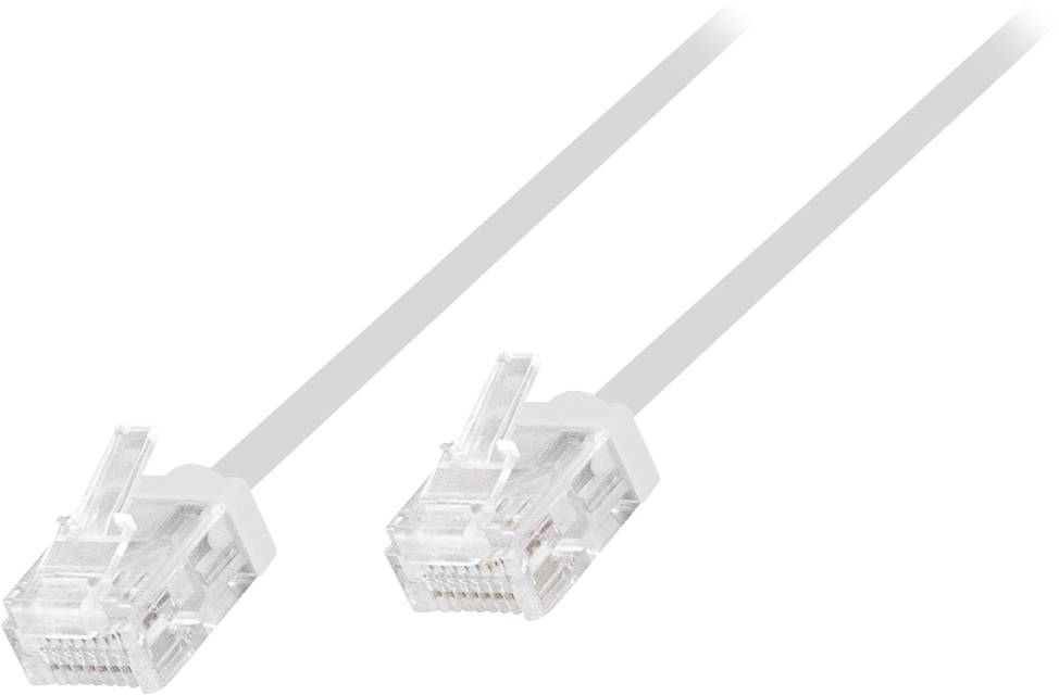 Netzwerkkabel mit beidseitigen RJ45-Steckern, üblicherweise zur Verbindung von Computern mit Netzwerken verwendet.