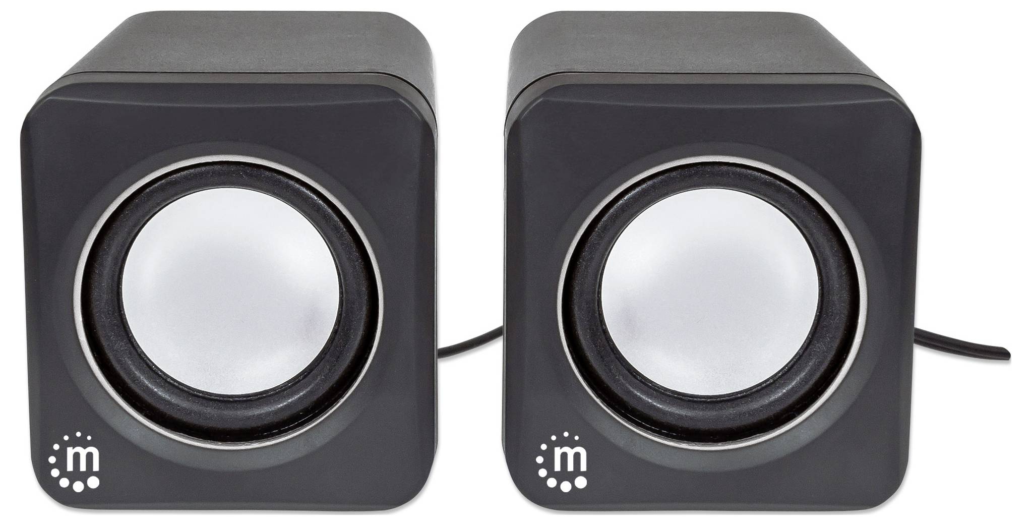 Manhattan PC-Lautsprecher Kabelgebunden, USB Schwarz, Silber