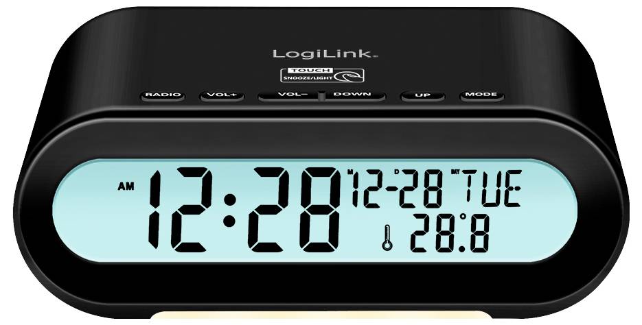 LogiLink SC0121 Radiowecker FM USB Fühlbare Tasten, Weckfunktion Schwarz