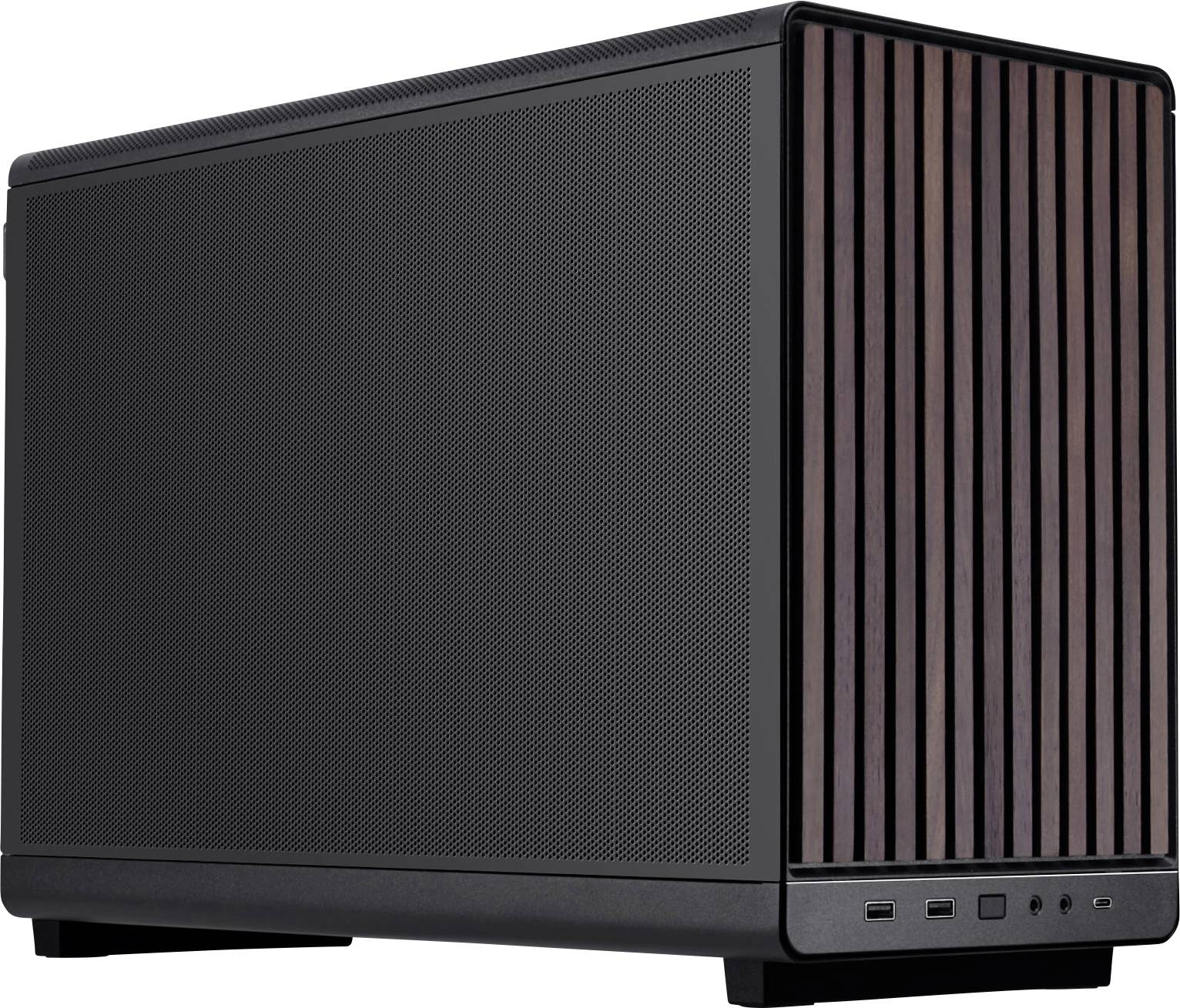 Lian Li DAN Cases A3-mATX Wood Edition PC-Gehäuse, Micro-ATX - Walnuss, schwarz Micro-Tower PC-Gehäuse, Gaming-Gehäuse, Gehäuse