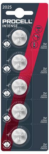 PROCELL Knopfzelle CR2025 3 V 5 St. Lithium Intense