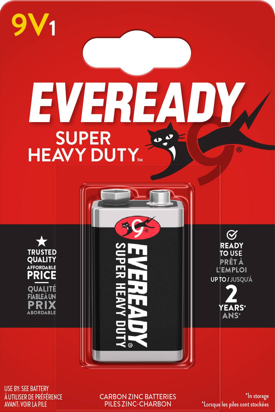 Eveready SHD 9V Block-Batterie Zink-Kohle 9V