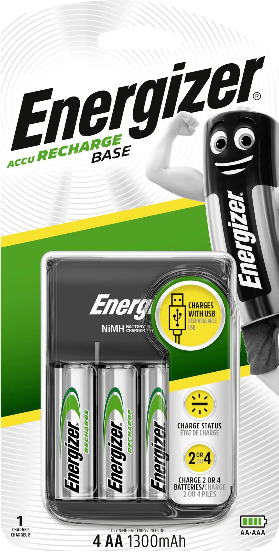 Energizer Base Rundzellen-Ladegerät NiMH Micro (AAA), Mignon (AA)