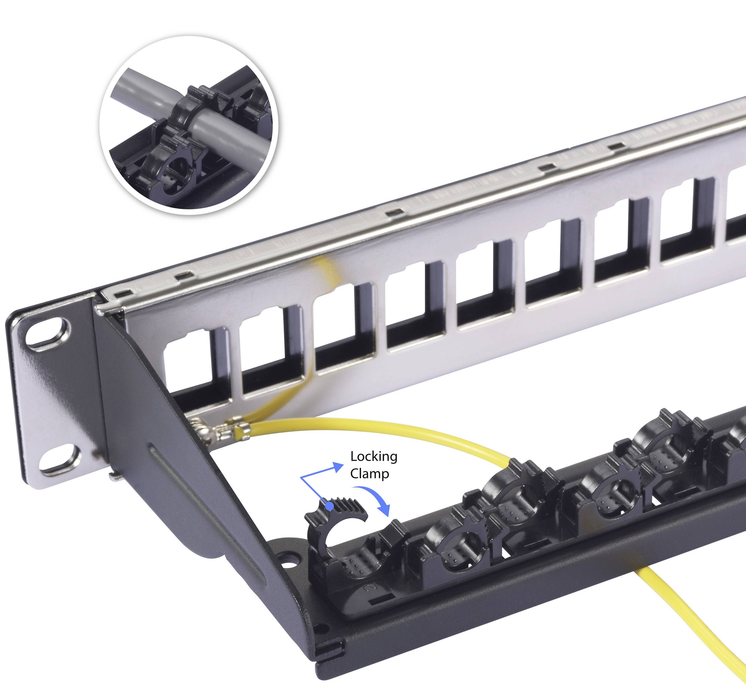 Renkforce 24 Port Netzwerk-Patchpanel 483mm (19") 1 HE Schwarz Unbestückt