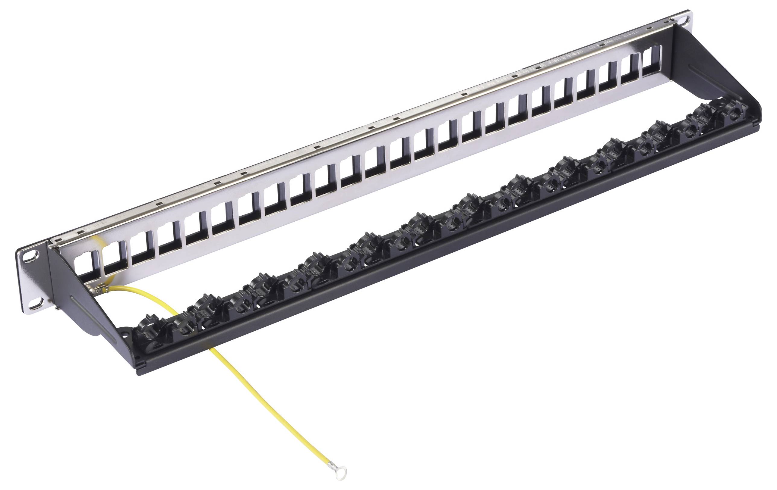 Renkforce 24 Port Netzwerk-Patchpanel 483mm (19") 1 HE Schwarz Unbestückt