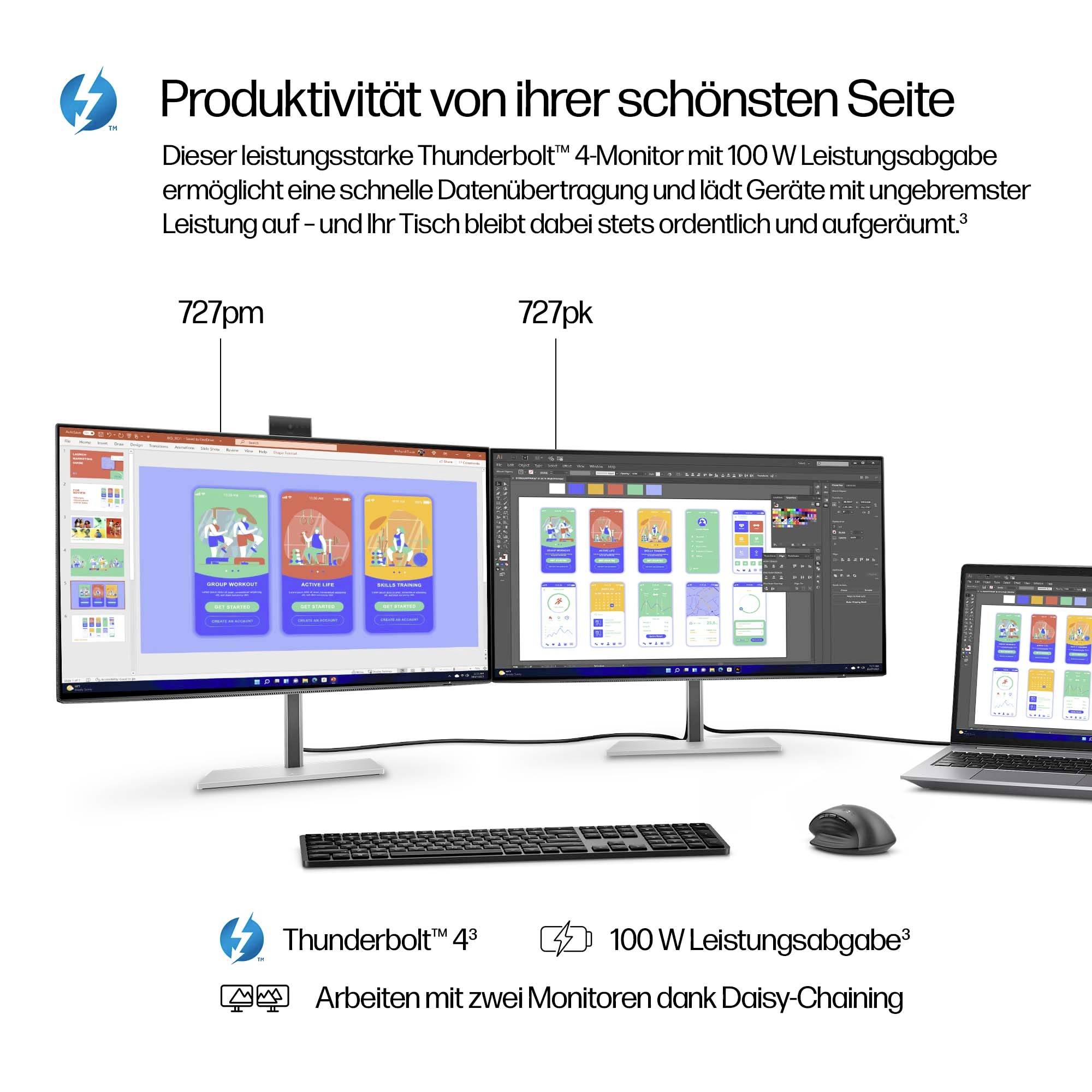 HP 727pk Series 7 Pro LCD-Monitor EEK F (A - G) 68.6cm (27 Zoll) 3840 x 2160 Pixel 16:9 5 ms DisplayPort, HDMI® IPS LCD