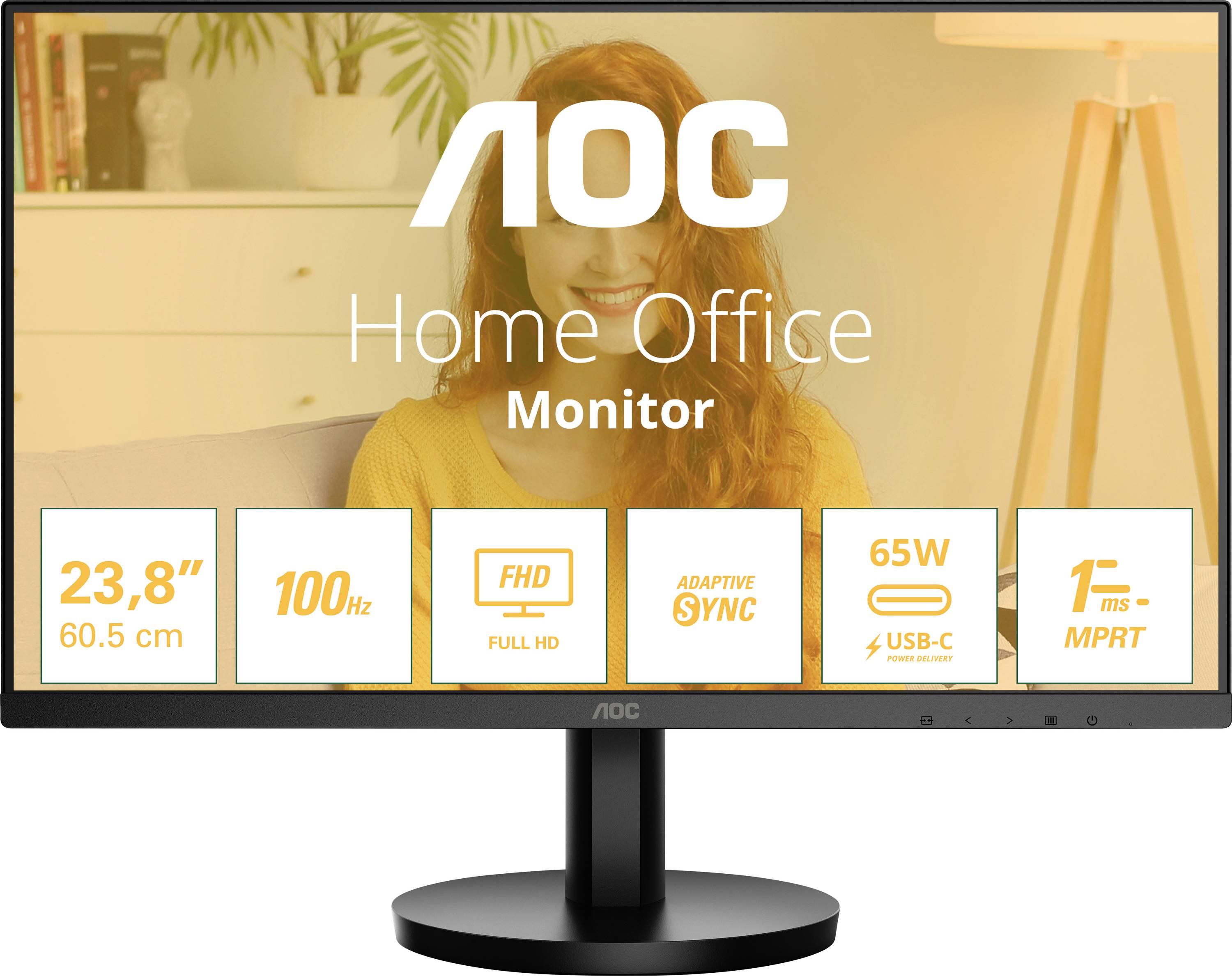 AOC 24B3CA2 LED-Monitor EEK E (A - G) 60.5cm (23.8 Zoll) 1920 x 1080 Pixel 16:9 4 ms HDMI® IPS LED