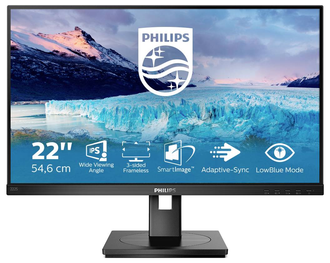 Philips 222S1AE LCD-Monitor EEK E (A - G) 54.6cm (21.5 Zoll) 1920 x 1080 Pixel 16:9 4 ms DisplayPort, HDMI®, VGA IPS LCD
