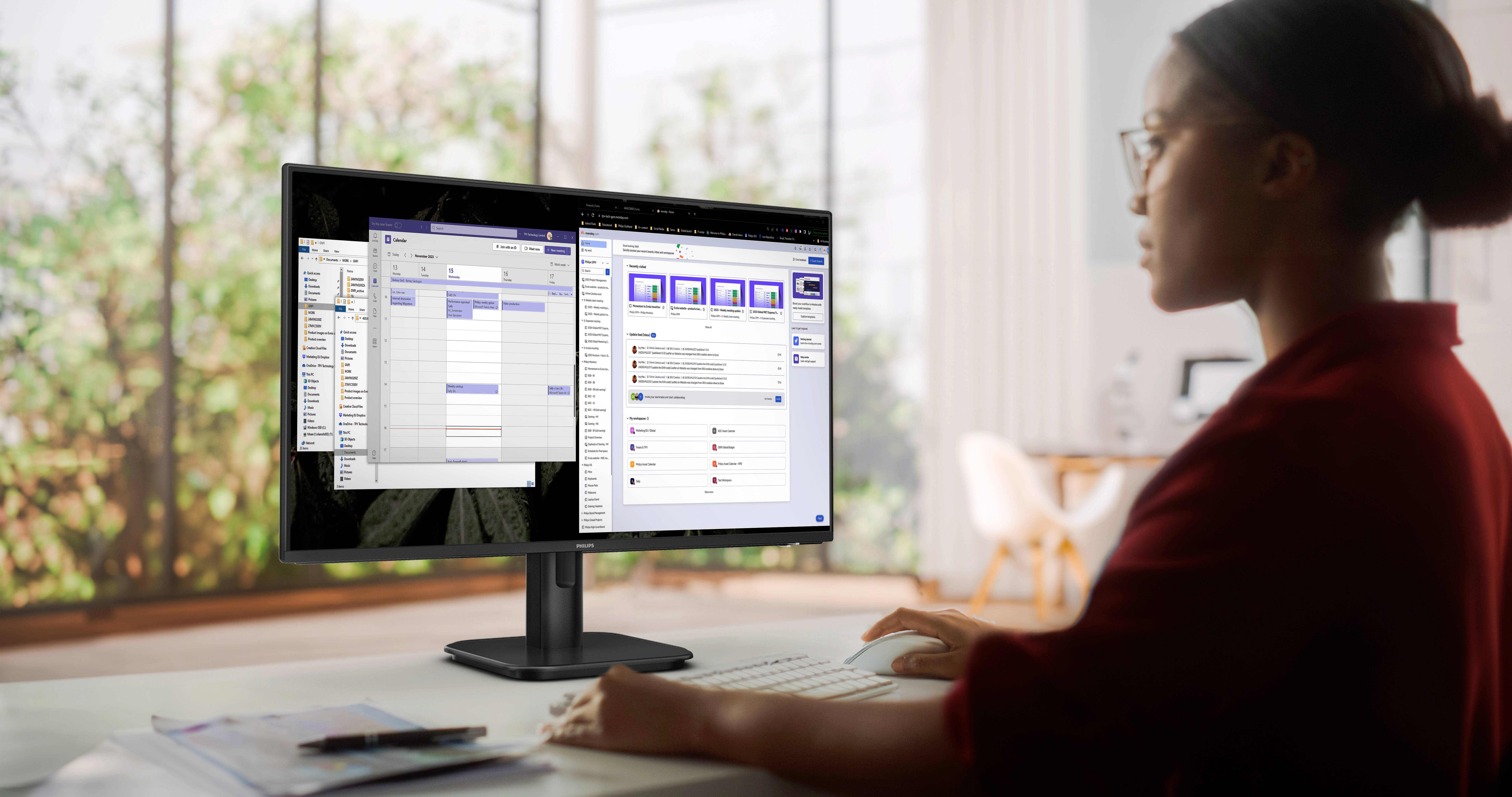 Philips 24E1N1300A LCD-Monitor EEK E (A - G) 60.5 cm (23.8 Zoll) 1920 x 1080 Pixel 16:9 4 ms HDMI® VA LCD