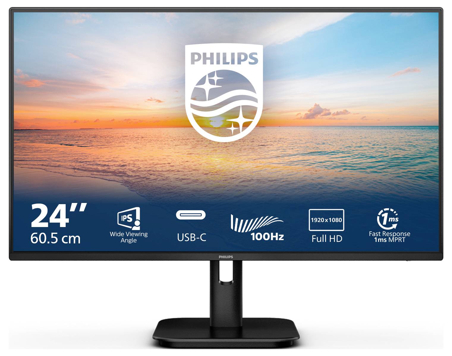 Philips 24E1N1300A LCD-Monitor EEK E (A - G) 60.5 cm (23.8 Zoll) 1920 x 1080 Pixel 16:9 4 ms HDMI® VA LCD