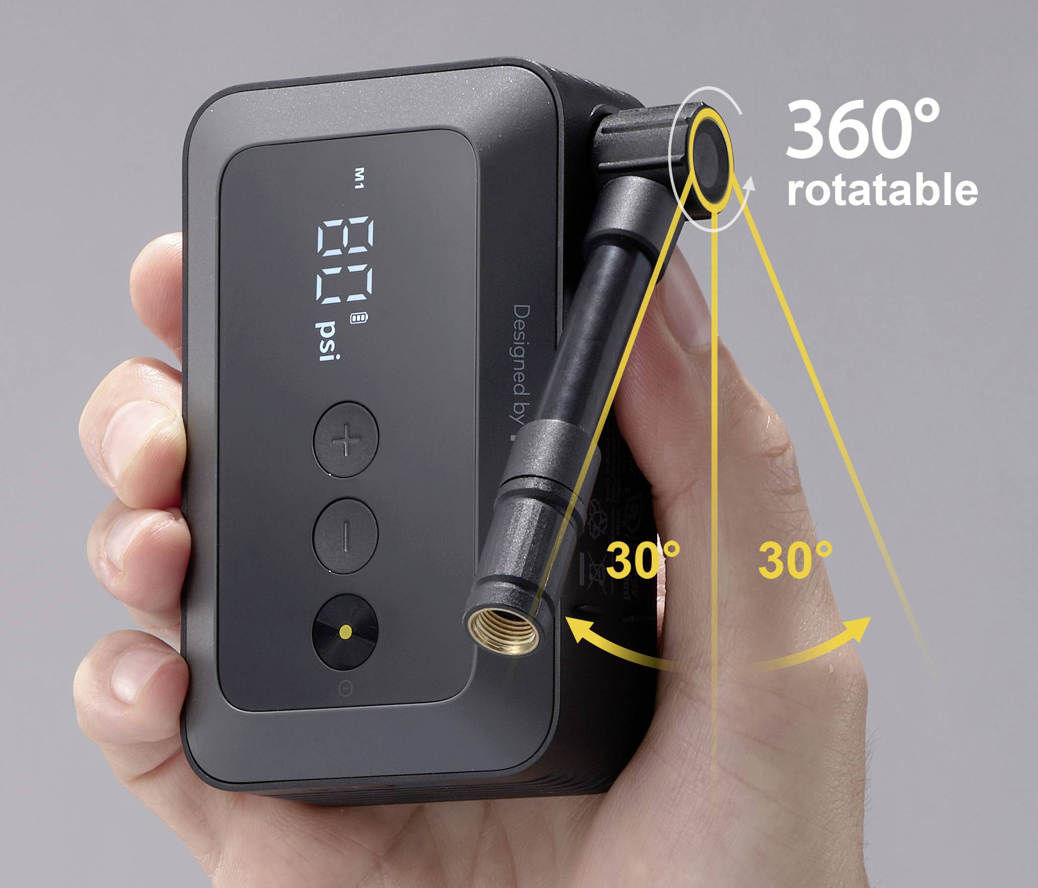 HOTO HOE0013GL Akku-Kompressor QWCQA002 10 bar Automatische Abschaltung, Digitales Display