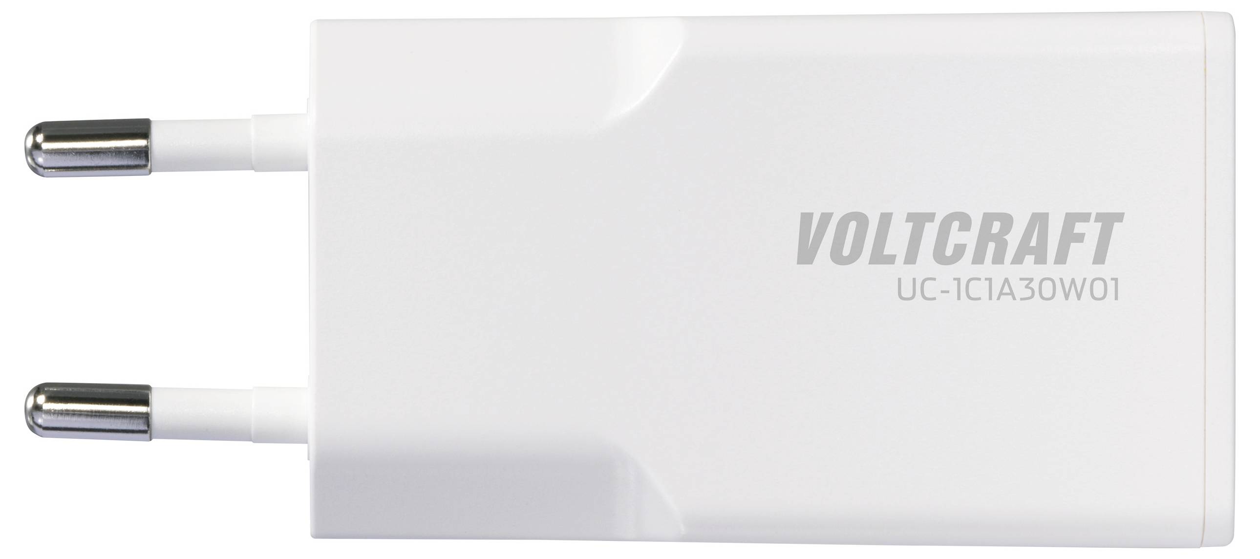 VOLTCRAFT UC-1C1A30W01 USB Ladegerät 30W 1x USB-A, 1x USB-C® Fast Charge, USB PD 3.0 Weiß GaN