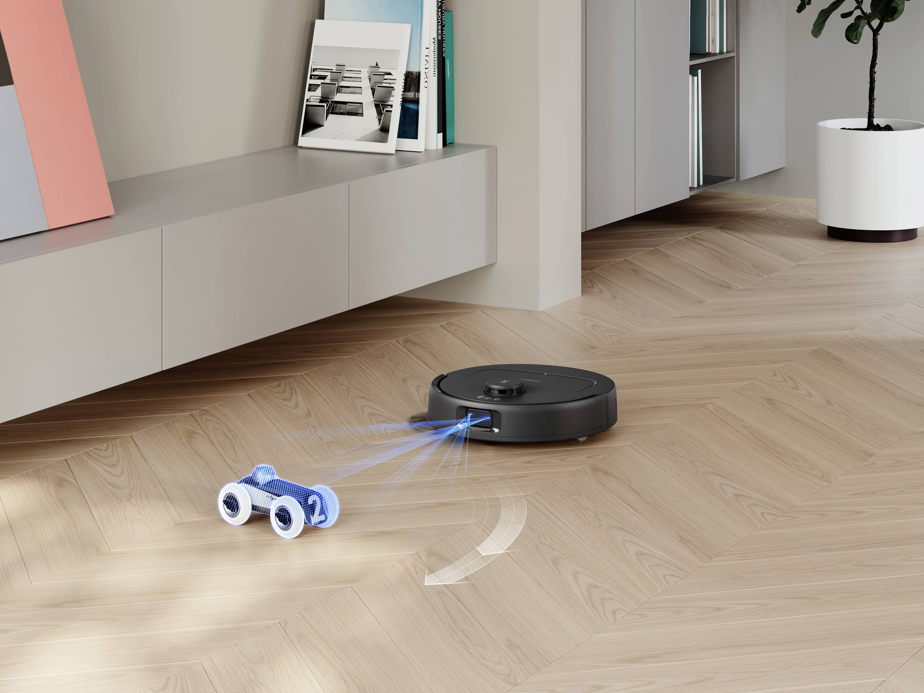 ECOVACS YDLX11 Saug-und Wischroboter Schwarz Fernbedienbar, Sprachgesteuert