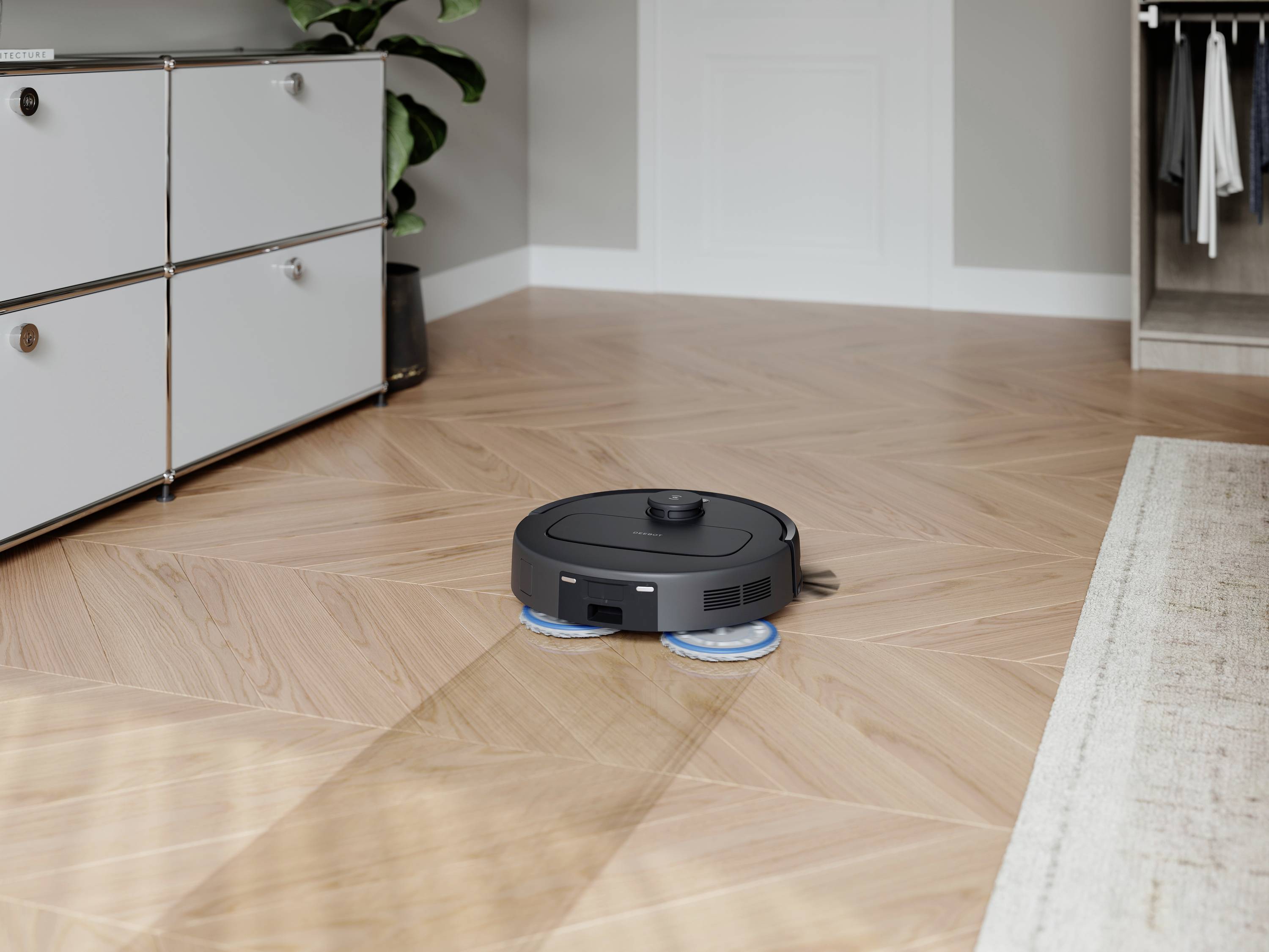 ECOVACS YDLX11 Saug-und Wischroboter Schwarz Fernbedienbar, Sprachgesteuert