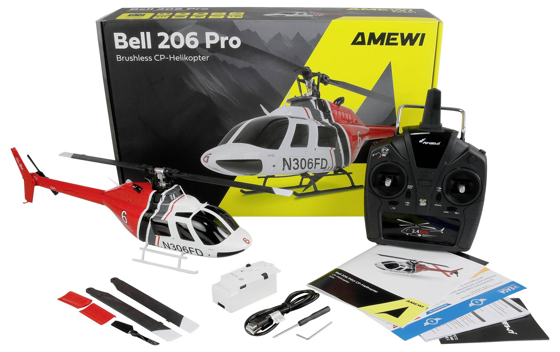 Amewi Bell 206 PRO RC Hubschrauber RtF