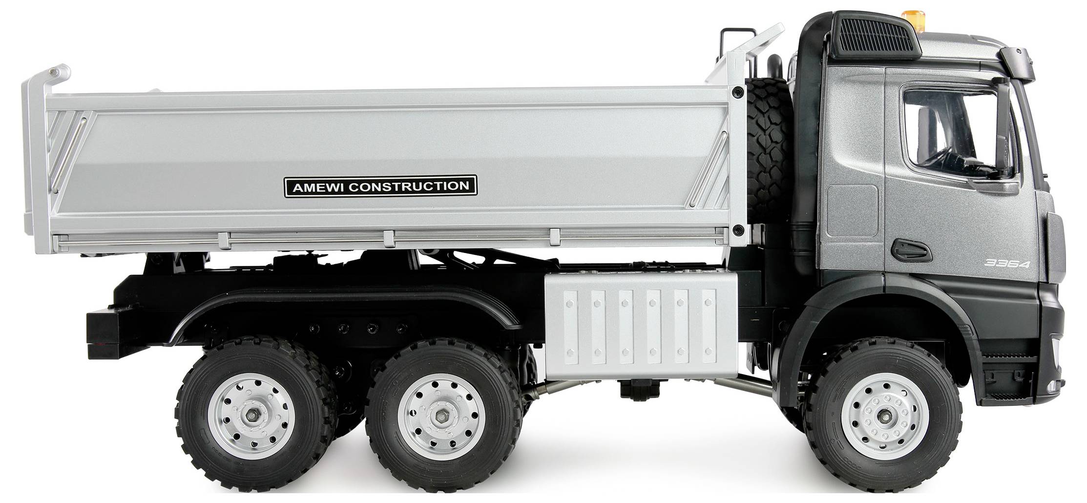 Amewi 22685 Mercedes-Benz Arocs Kipper 6x6 anthrazit 1:14 Elektro RC Funktionsmodell RtR