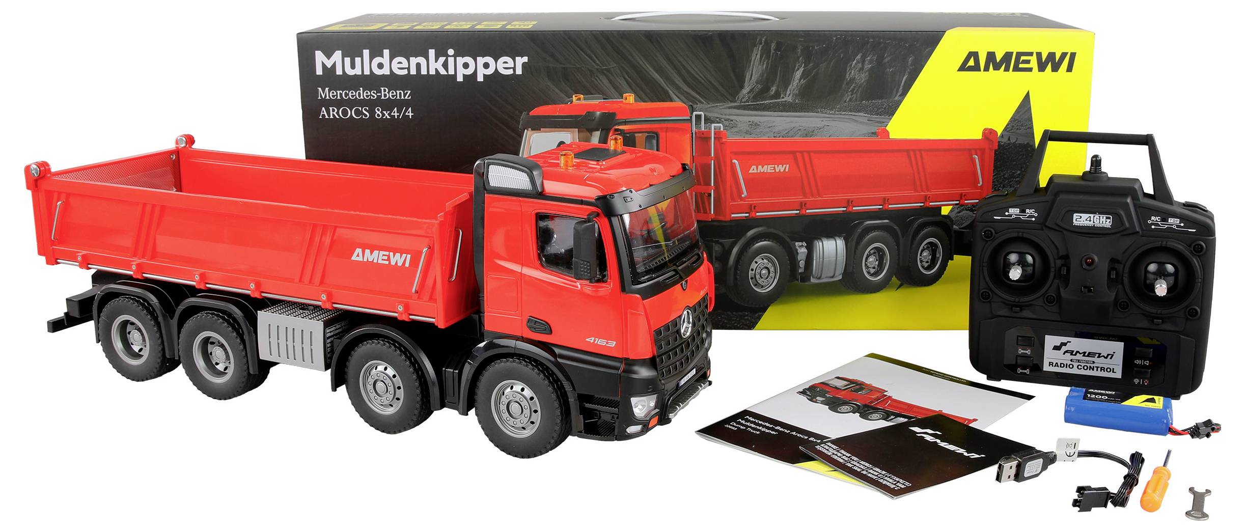 Amewi 22693 Mercedes-Benz Arocs 8x4/4 1:18 Elektro RC Funktionsmodell RtR