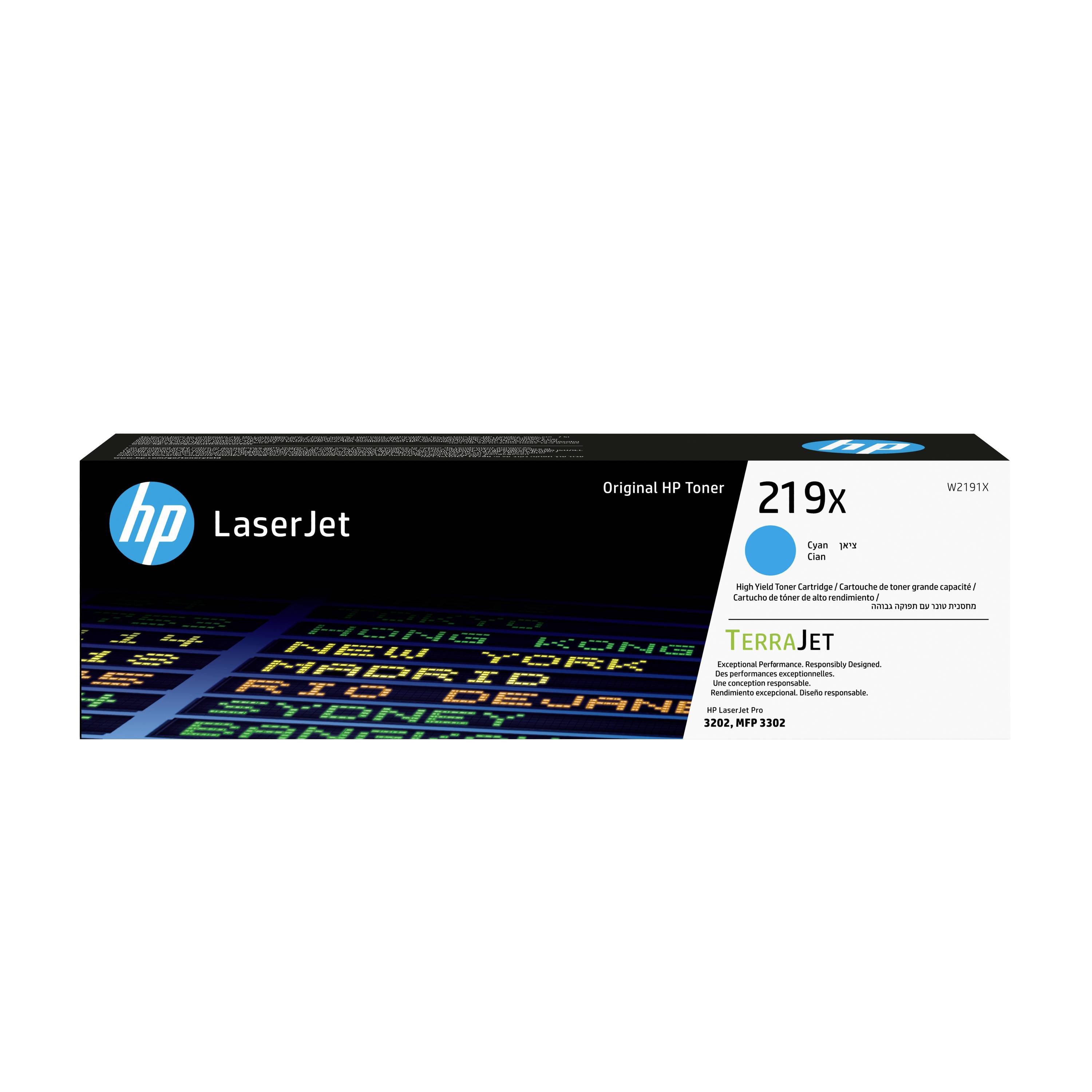 HP LaserJet 219X Original-Tonerkartusche Box auf weißem Hintergrund gezeigt.